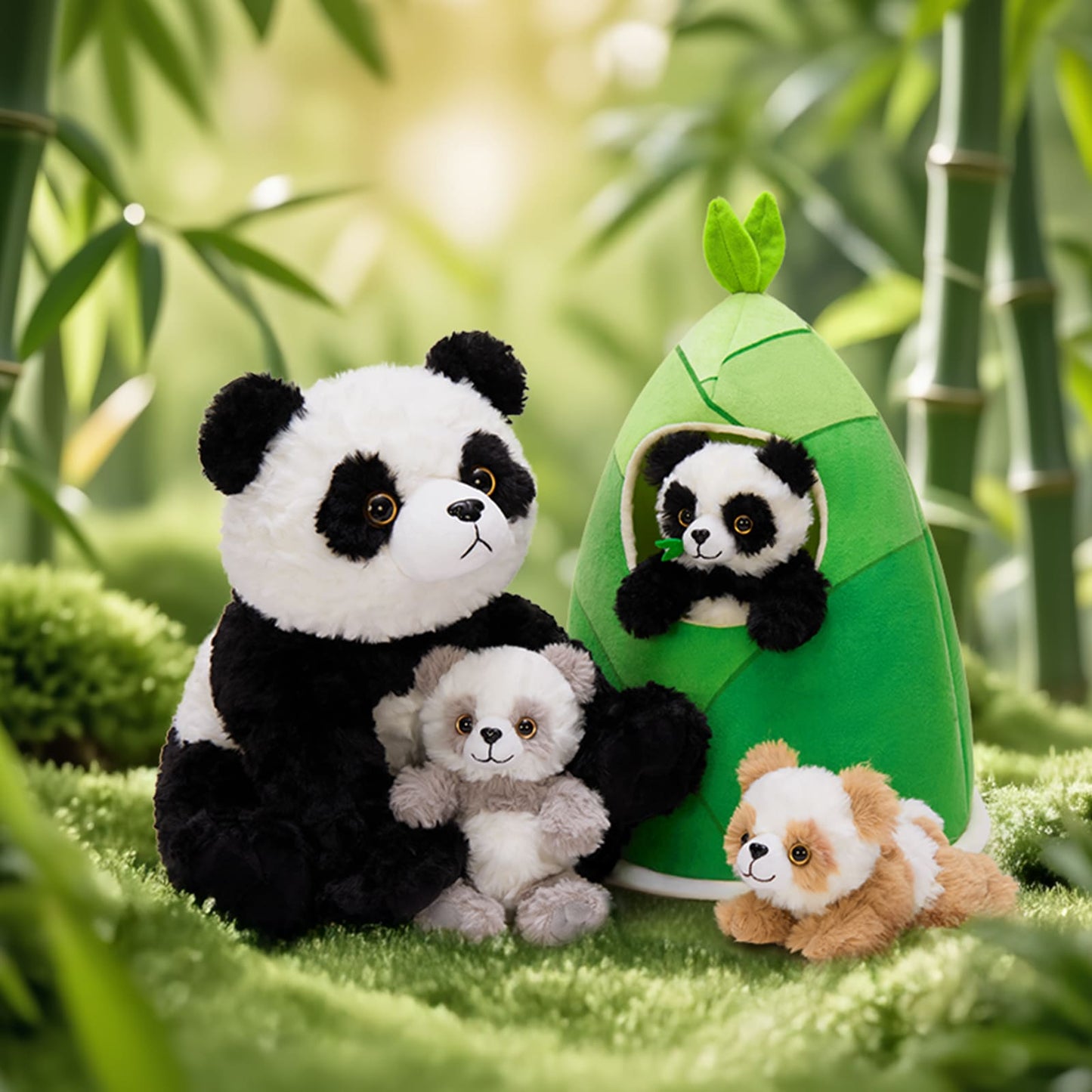 Panda Stuffed Animals with Babies Inside - Cute Panda Baby Plush Toys with Their Mom - China Travelling Souvenirs - Birthday/Christmas/Valentine's Day Gift Guide - Cute Party Favors for Children