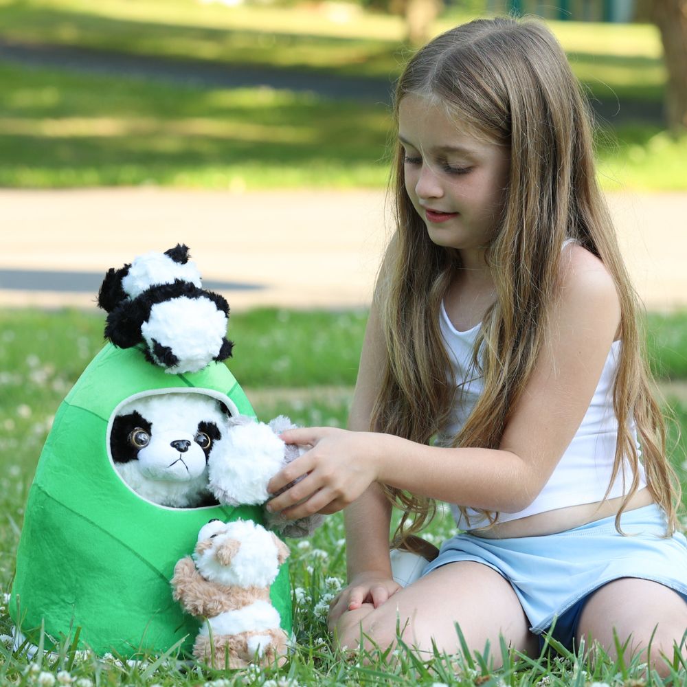 Panda Stuffed Animals with Babies Inside - Cute Panda Baby Plush Toys with Their Mom - China Travelling Souvenirs - Birthday/Christmas/Valentine's Day Gift Guide - Cute Party Favors for Children