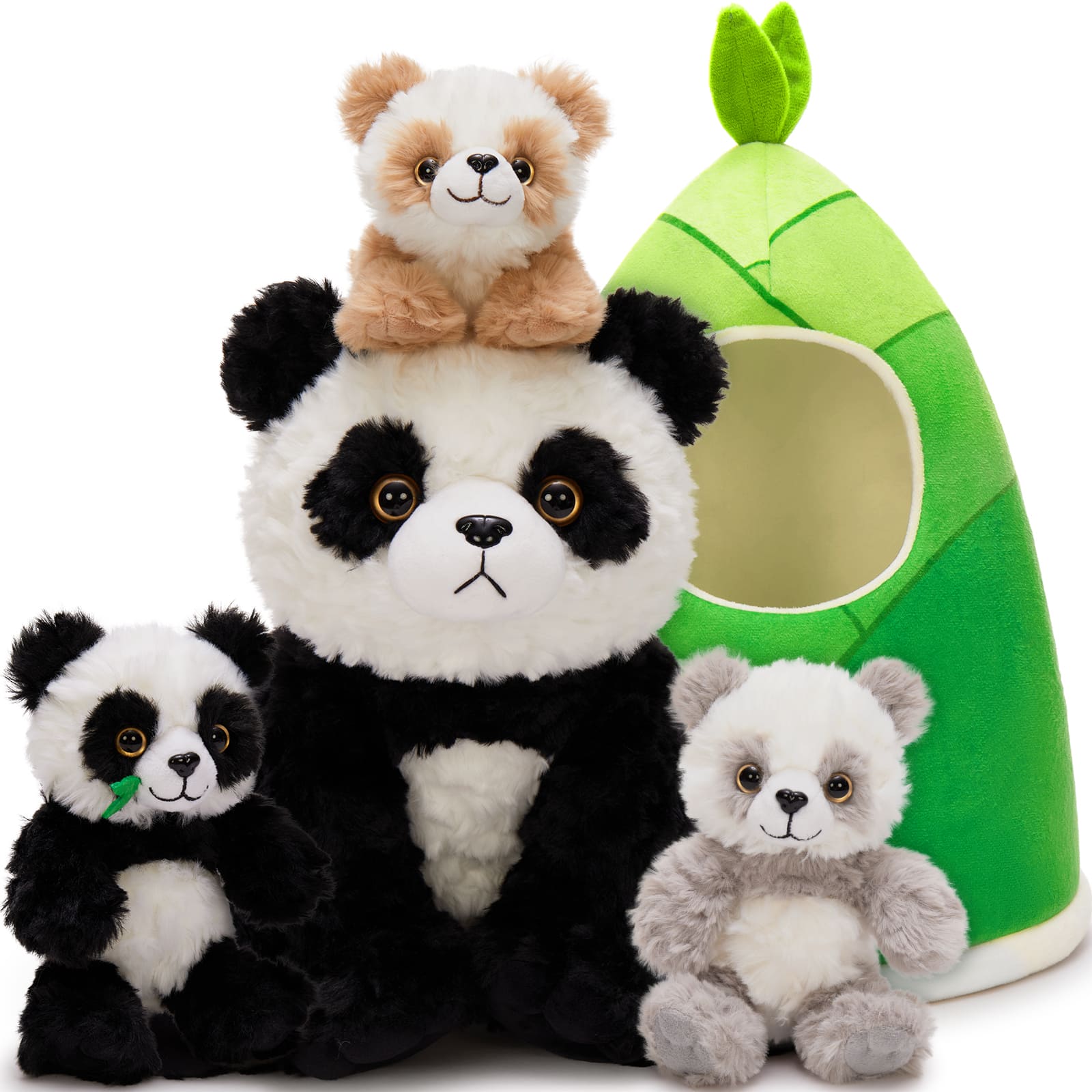 Panda Stuffed Animals with Babies Inside - Cute Panda Baby Plush Toys with Their Mom - China Travelling Souvenirs - Birthday/Christmas/Valentine's Day Gift Guide - Cute Party Favors for Children