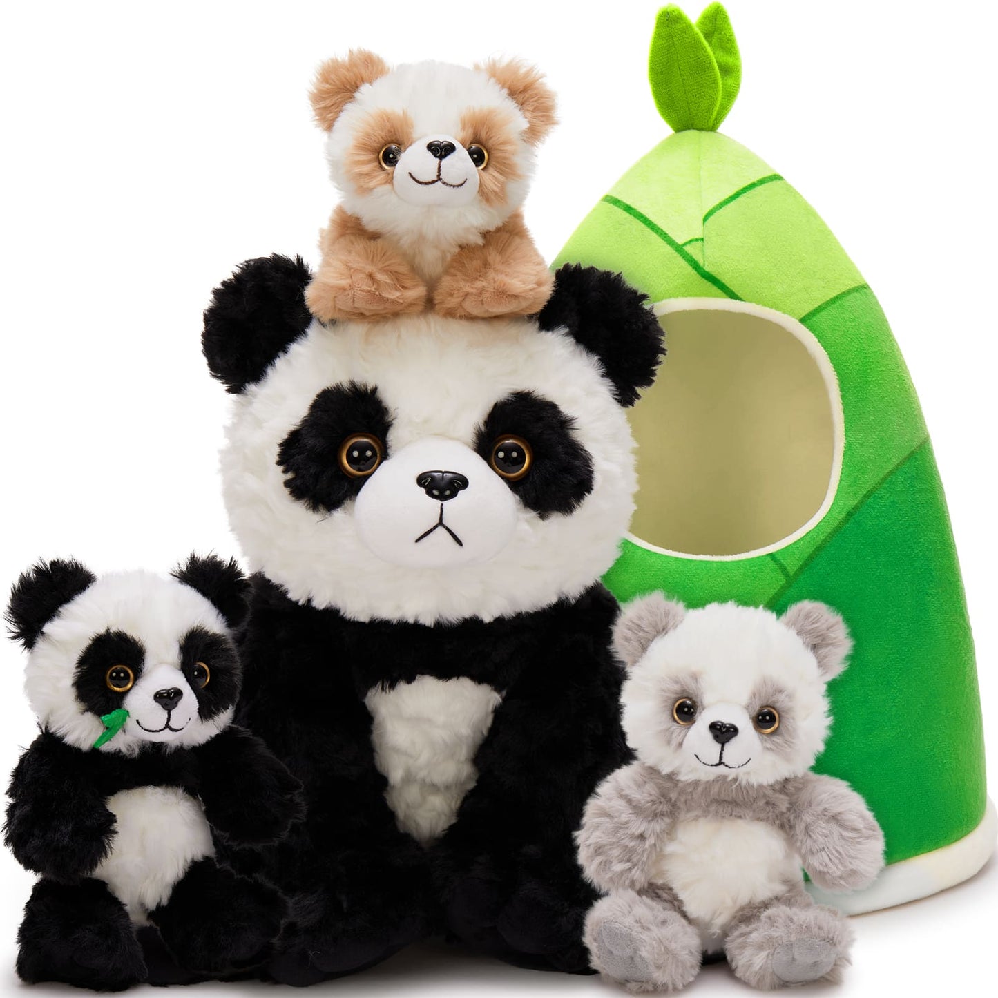 Panda Stuffed Animals with Babies Inside - Cute Panda Baby Plush Toys with Their Mom - China Travelling Souvenirs - Birthday/Christmas/Valentine's Day Gift Guide - Cute Party Favors for Children