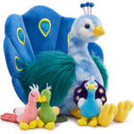 4 Pcs Lifelike Peacock Stuffed Animals - Stuffed Animals Peacock Babies with Their Mom - Peacock Stuffed Animals with Babies in the Belly - Zoo Souvenirs for Children - Birthday Christmas Thanksgiving Day Gift Ideas