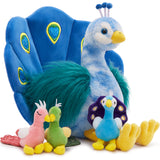 4 Pcs Lifelike Peacock Stuffed Animals - Stuffed Animals Peacock Babies with Their Mom - Peacock Stuffed Animals with Babies in the Belly - Zoo Souvenirs for Children - Birthday Christmas Thanksgiving Day Gift Ideas