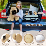 13.78 Inch Pug Plush Toy with Four Puppies Soft Stuffed Animal