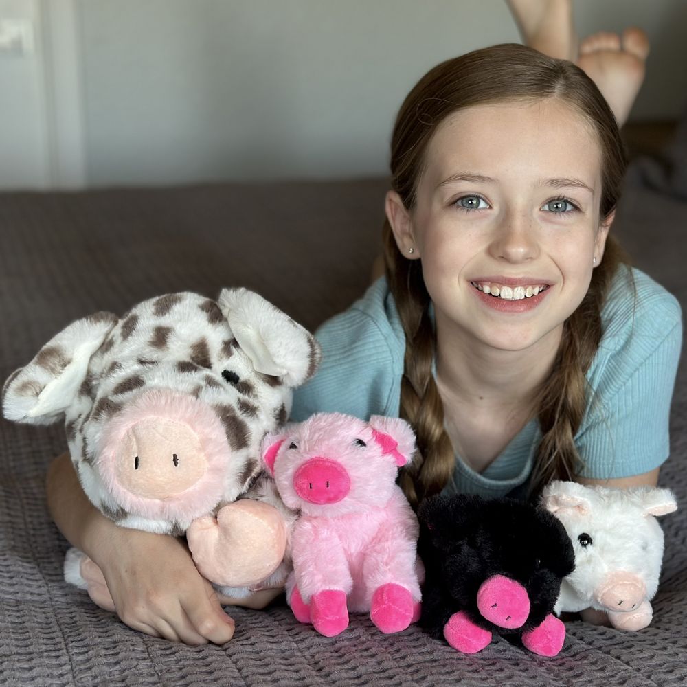 Lifelike Spotted Pig Stuffed Animals - Piglet Stuffed Animals with Their Mom - Pig Stuffed Animals with Babies in the Belly - Mommy Pig Stuffed Animal with 3 Baby plushie Piggies - Fluffy Farm Animal Toy- Squishy Piglet Stuffed Animal Gift for Kids - Ideal Gifts for Girls Boys