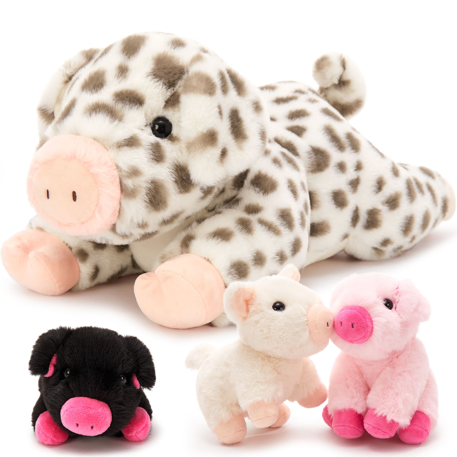 4 Pcs Lifelike Spotted Pig Stuffed Animals, 19.6 Inches