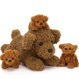 Teddy Dog Stuffed Animals with Three Puppies Inside the Belly - Cute Dog Family Plush Toy Assortment - Free Shipping Now