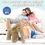 Lifelike Woolly Mammoth Stuffed Animals, 15.7 Inches
