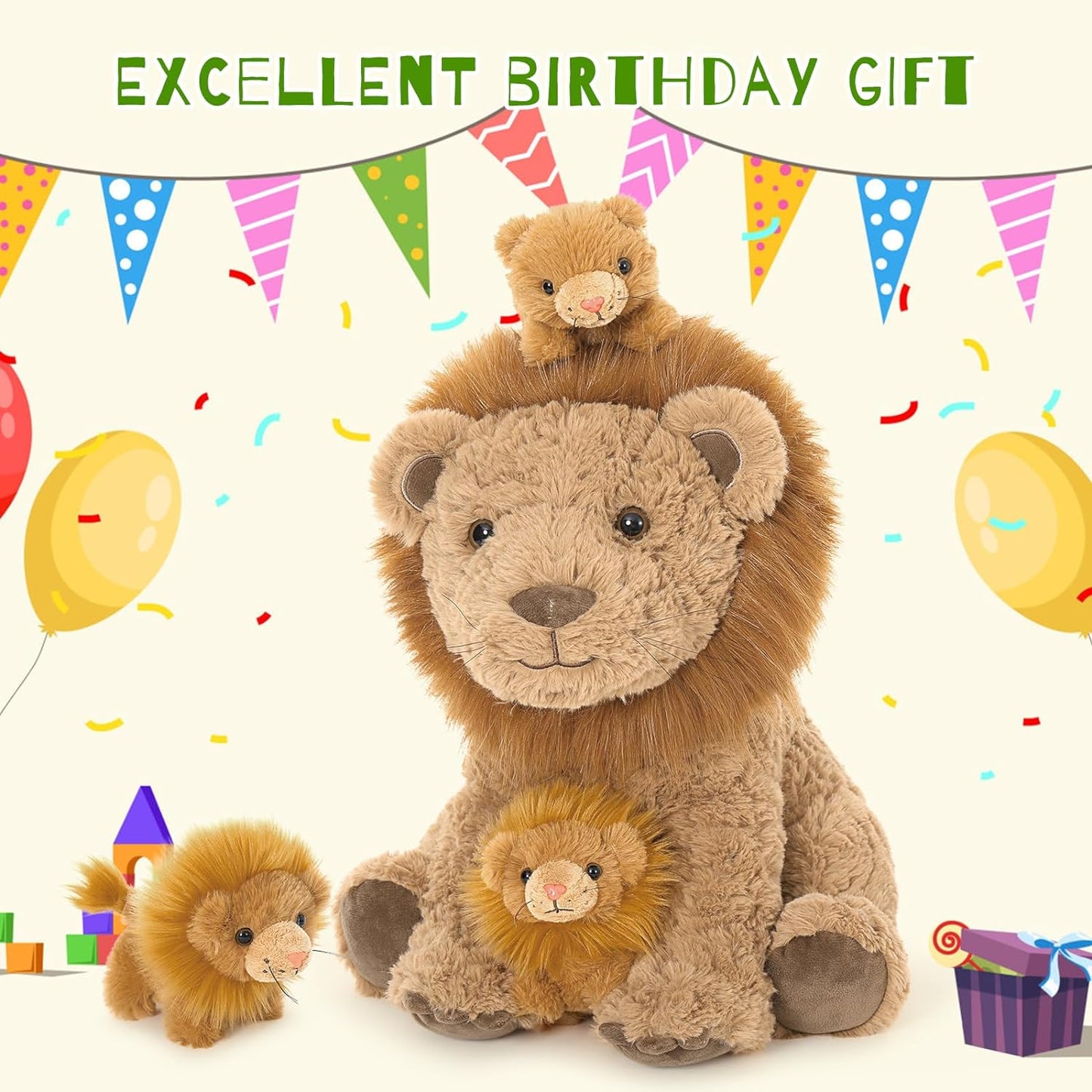 Lion Plush Toys Stuffed Lion, 17.7 Inches - MorisMos Stuffed Animals