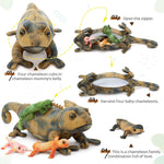 One Big Lizard Mom With Three Lizard Baby Plush Toy Set
