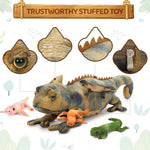 One Big Lizard Mom With Three Lizard Baby Plush Toy Set