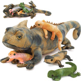 One Big Lizard Mom With Three Lizard Baby Plush Toy Set