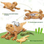 One Big Lizard Mom With Four Lizard Baby Plush Toy Set