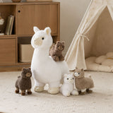 17.7 Inch Llama Stuffed Animal Set with Four Baby Alpacas