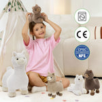 MorisMos Llama Stuffed Animal with 4 Baby Alpaca Plushies Set