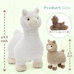 MorisMos Llama Stuffed Animal with 4 Baby Alpaca Plushies Set