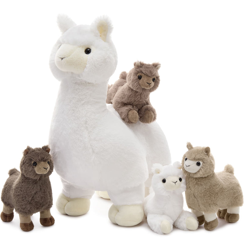 Llama Stuffed Animal Alpaca Plush Toys, White, 17.7 Inches