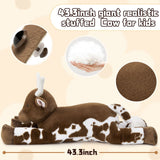 Giant Longhorn Cow Stuffed Animals - Lifelike Cow Plush Toys - Farm Stuffed Animals -  Western Travelling Gift Souvenirs - Birthday Christmas Present for Girls Boys - Stuffed Longhorn Bull Toys - Free Shipping Now