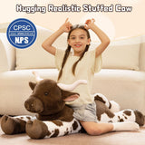 Giant Longhorn Cow Stuffed Animals - Lifelike Cow Plush Toys - Farm Stuffed Animals -  Western Travelling Gift Souvenirs - Birthday Christmas Present for Girls Boys - Free Shipping Now