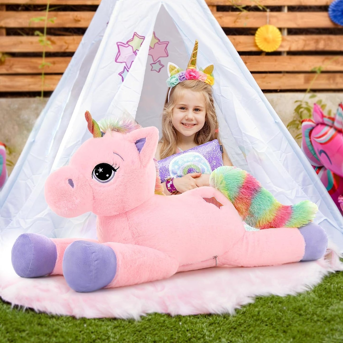 Magical Unicorn Plush Toy, 32 Inches