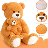 Orange Teddy Bear Plush Toys - Happy Smiling Face Pluffy Teddy Bear - Giant Teddy Bear Stuffed Animals - Teddy Bear Theme Baby Shower - Cute Teddy Bear Plush Dolls - Valentine's Day Teddy Bears&Gifts - Anniversary Gift for Wife/Husband - Vday Gift for Girlfriend/Boyfriend - Stuffed Animal Bear Babies with Their Mom