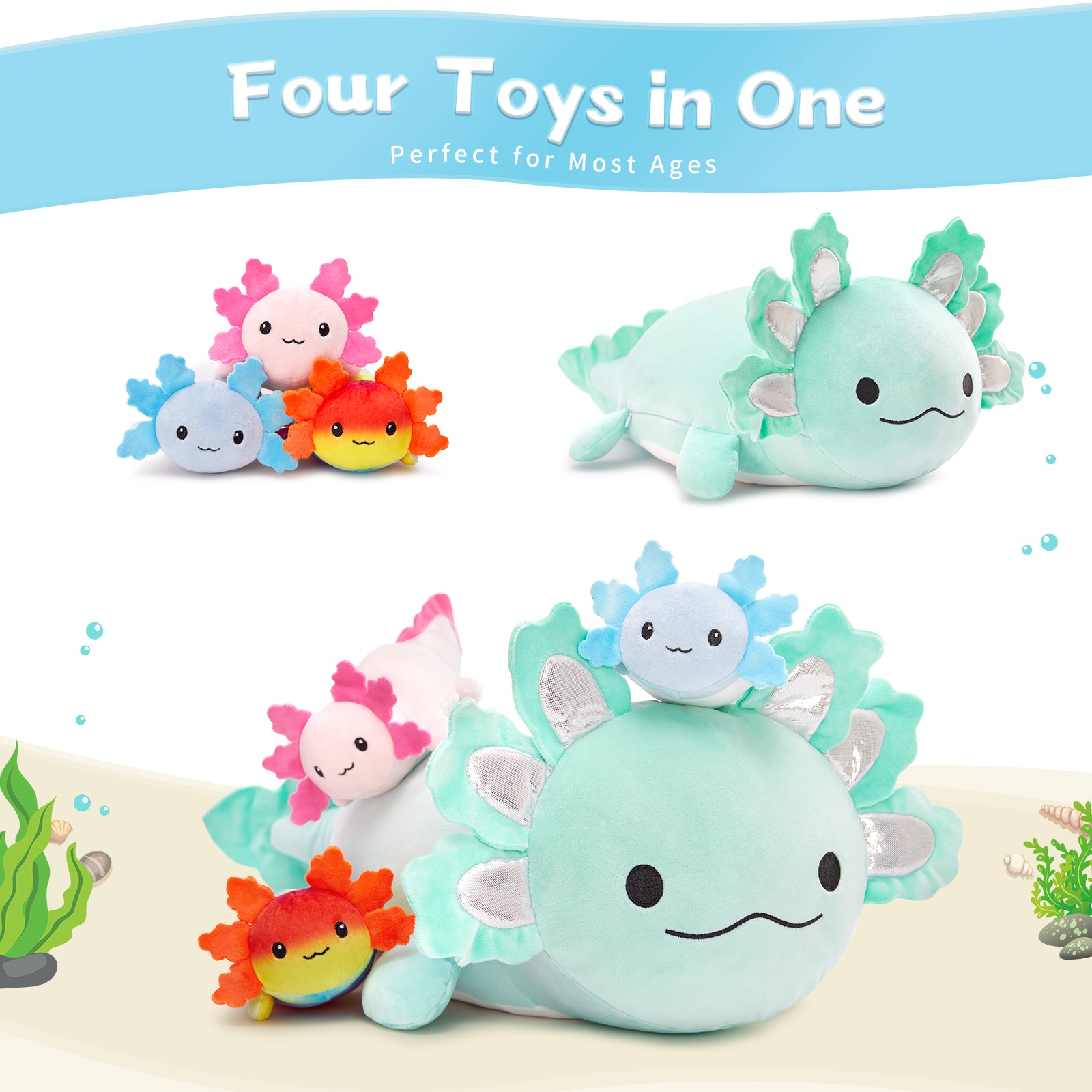 Axolotl Plush Toys Salamander Stuffed Animals, 23.5 Inches