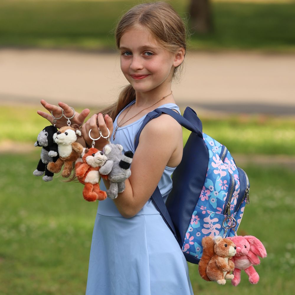 Mini Bulk Plush Keychains Animal Plush Toy Assortment, 5 Inches