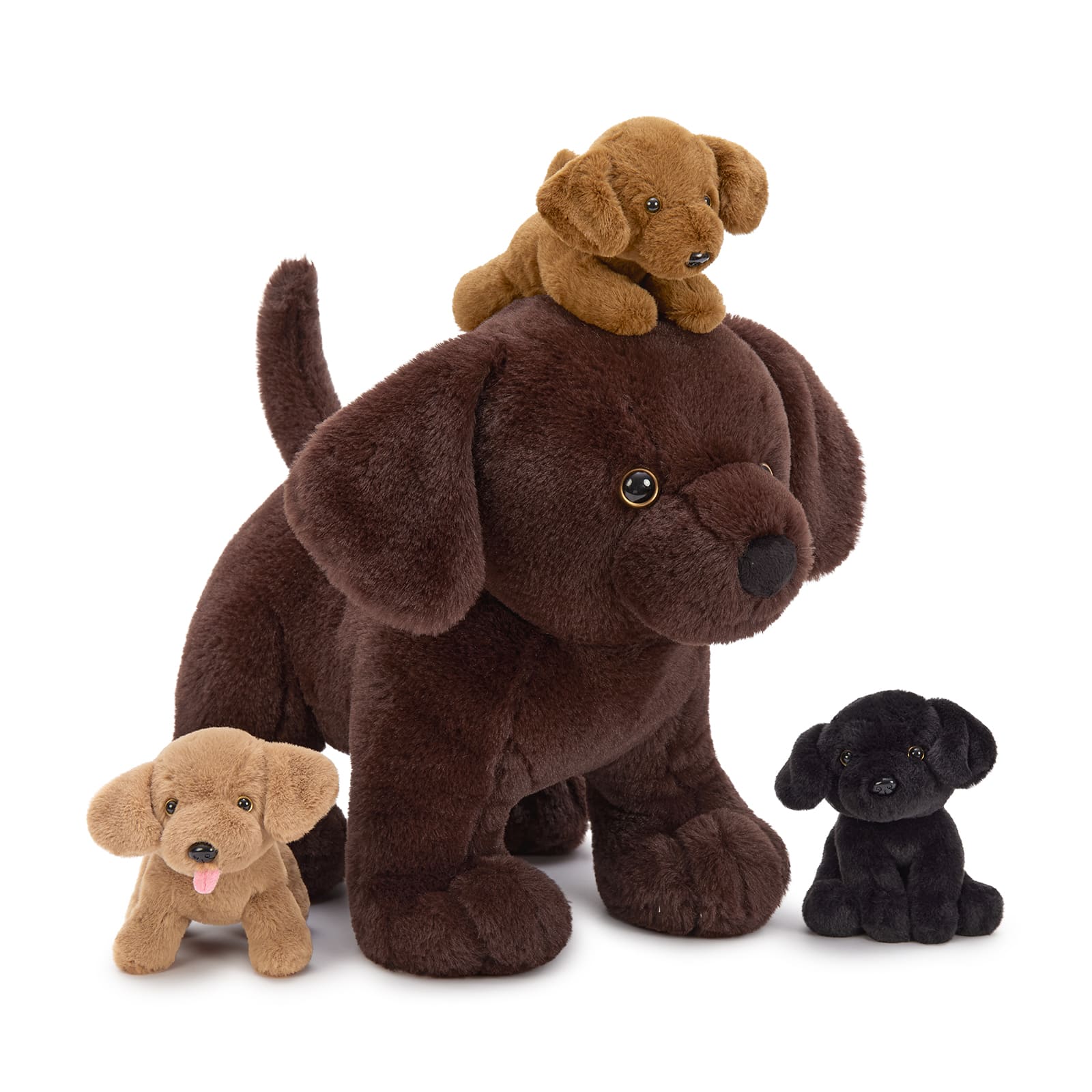 15.7 Inch Labrador Dog Plush Toy with Three Puppies