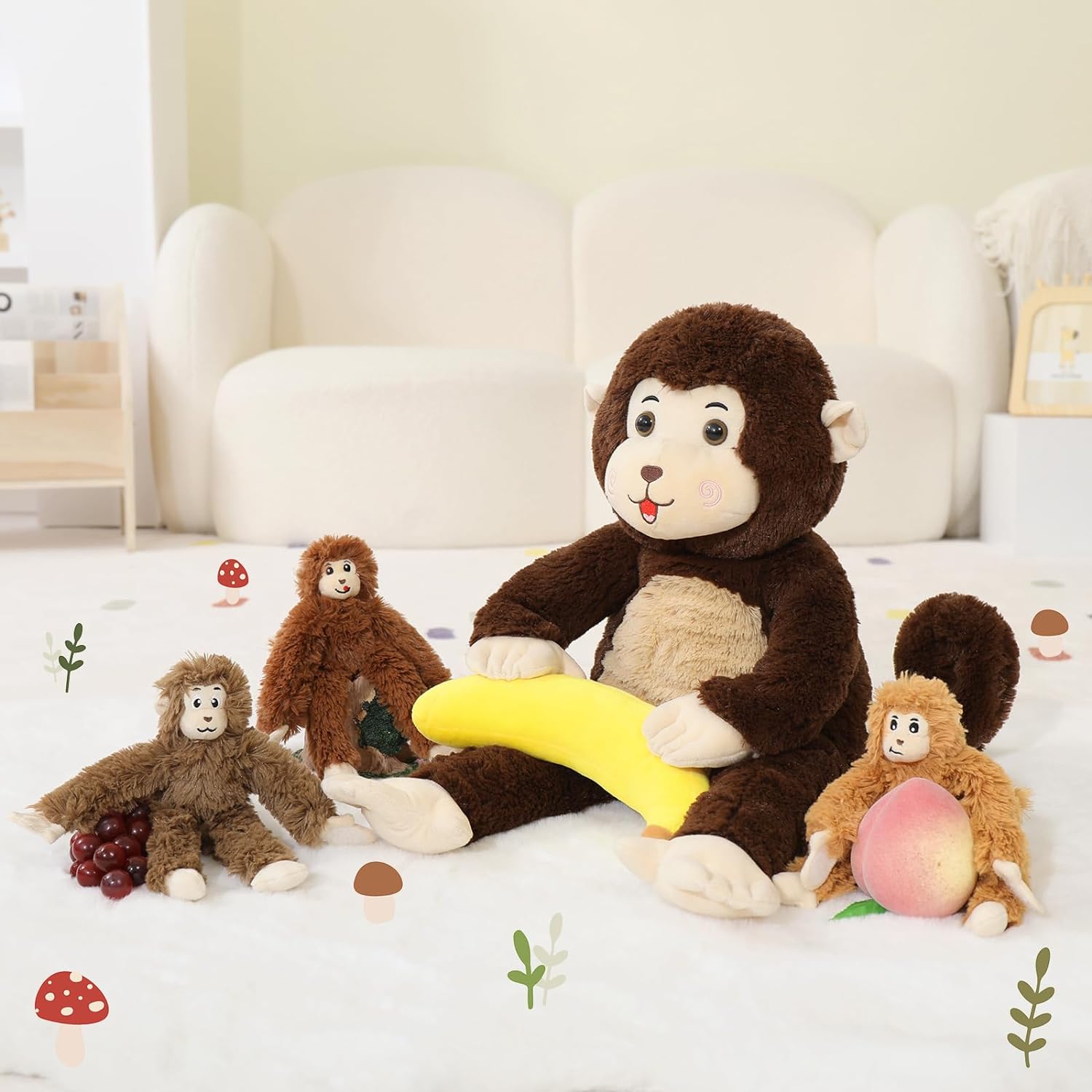 Monkey Stuffed Animals Simian Plush Toys, 25.6 Inches