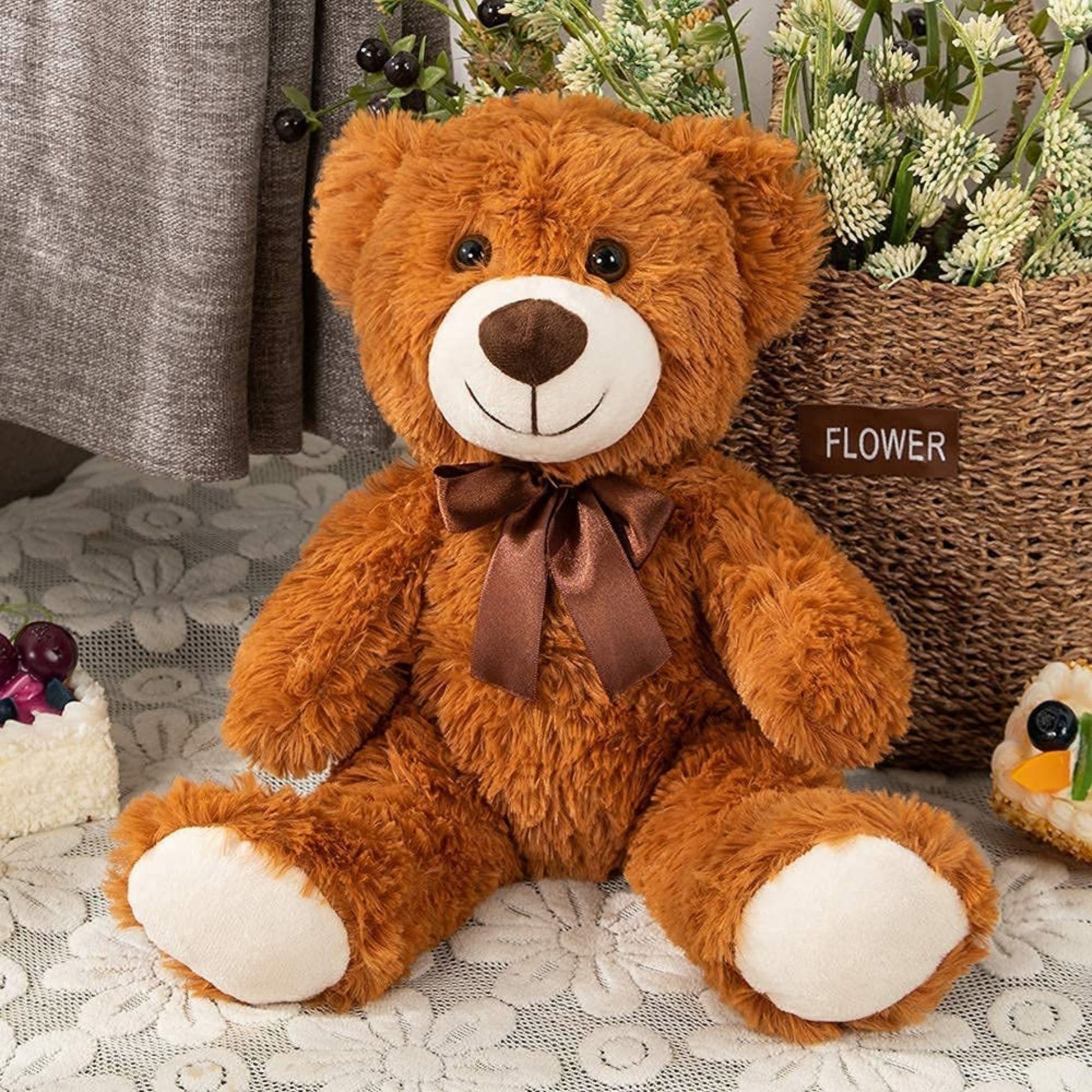 3-Pack Teddy Bears, Beige/Light Brown/Dark Brown, 13.8 Inches