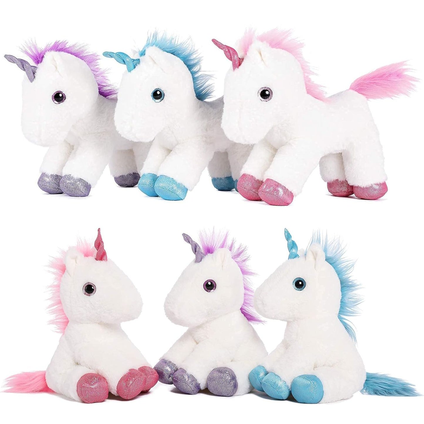 3 Pcs Mini Unicorn Plush Toys, 11.8 Inches
