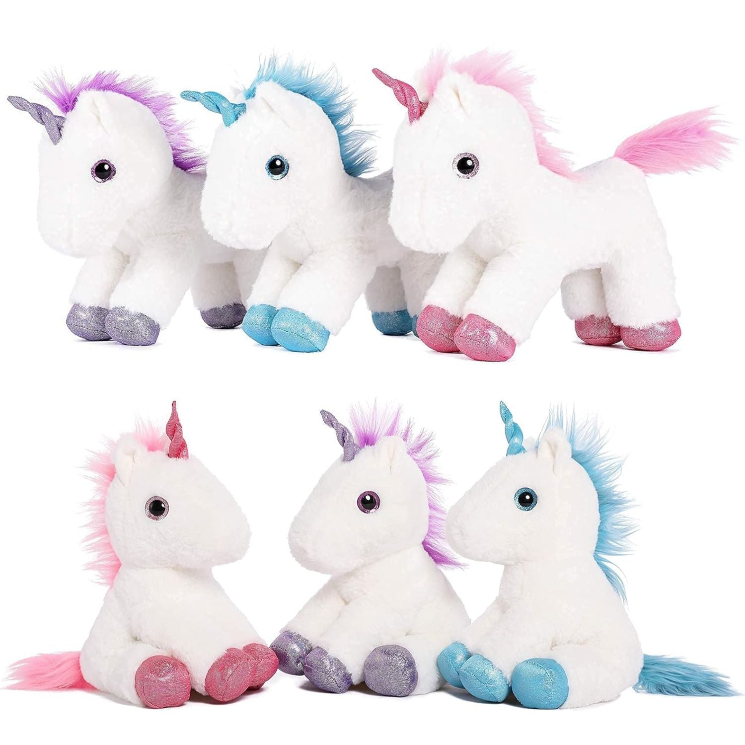 3 Pcs Mini Unicorn Plush Toys, 11.8 Inches