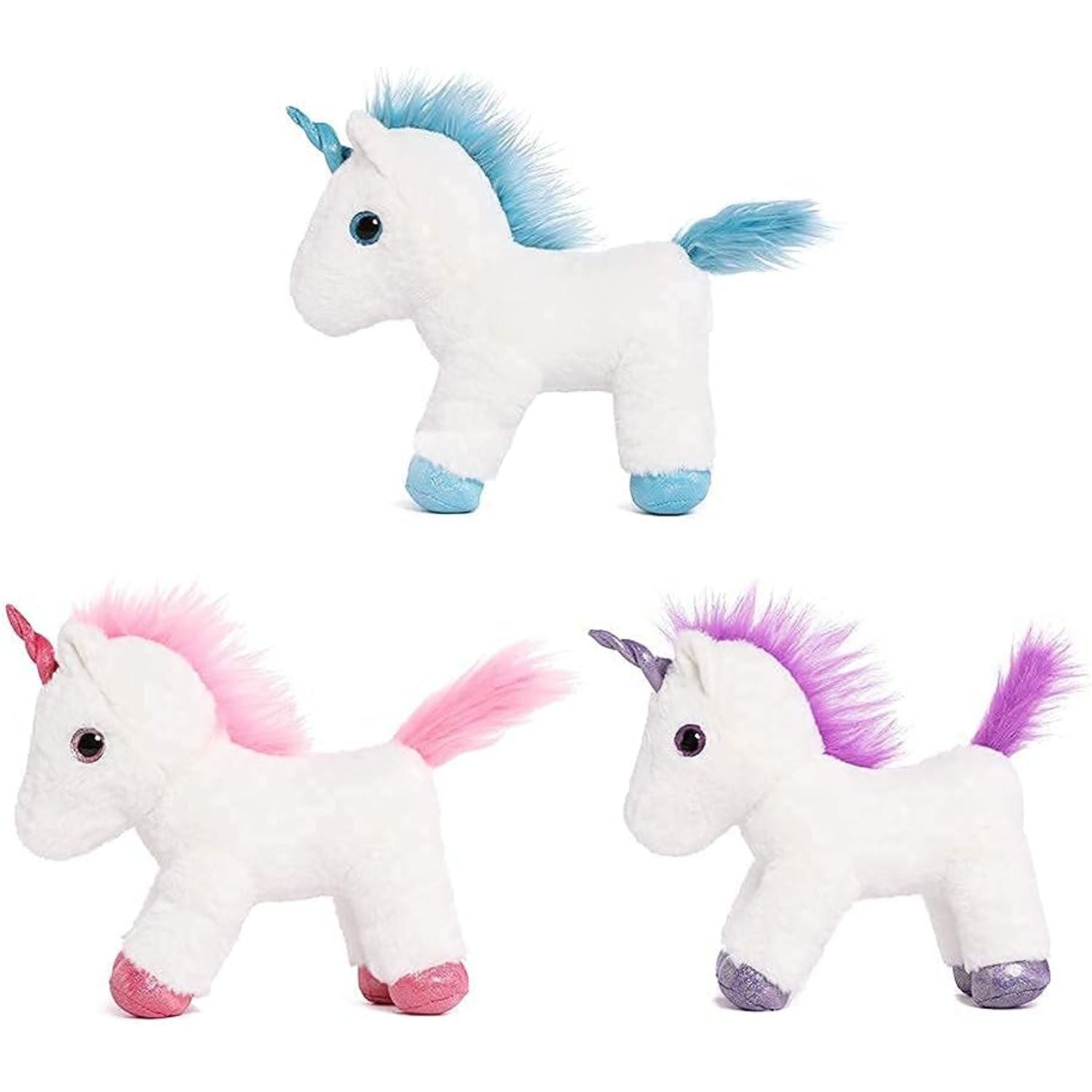 3 Pcs Mini Unicorn Plush Toys, 11.8 Inches