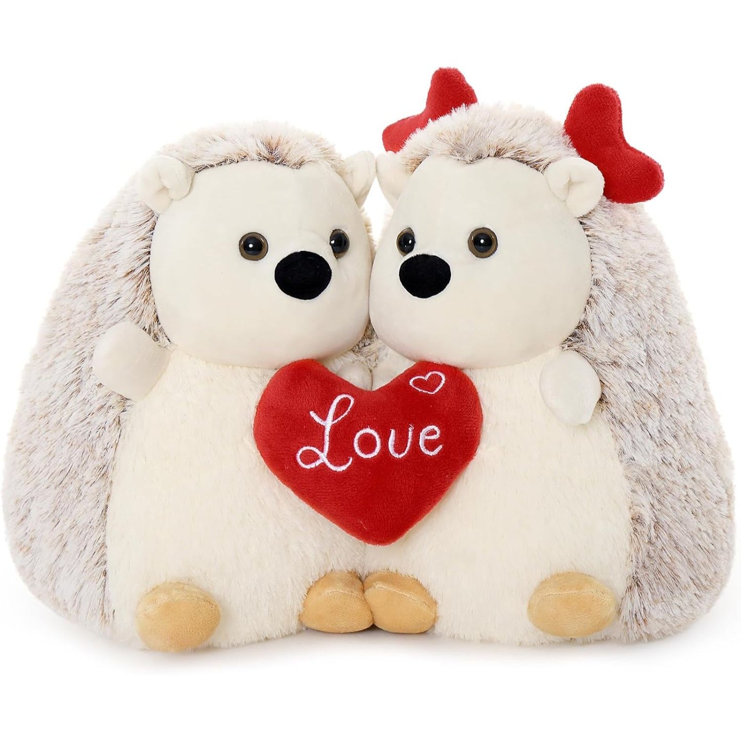 Valentine's Day Hedgehog Stuffed Animals - 12 Inches Hedgehog Plush Toys with ' Love ' Heart - Valentine's Day Gift for Girlfriend/Boyfriend - Fluffly Cuddly Plushy Fluffy Toy - Cute Hedgehog Plush Pillows for Kids - Christmas/Birthday Gift for Children/Teens/Adults - Romantic Anniversary Gift for Wife/Husband - Free Shipping