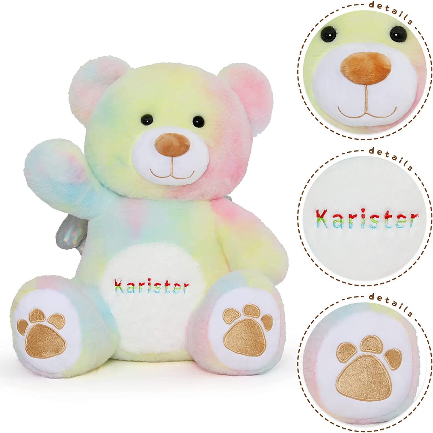 Angel Teddy Bear Plush Toy with Wings, 15.4 Inches - MorisMos Stuffed Animals