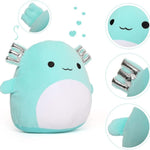 Axolotl Plush Toy, Mint Green/Pink, 16 Inches