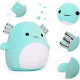 Axolotl Plush Toy, Mint Green/Pink, 16 Inches