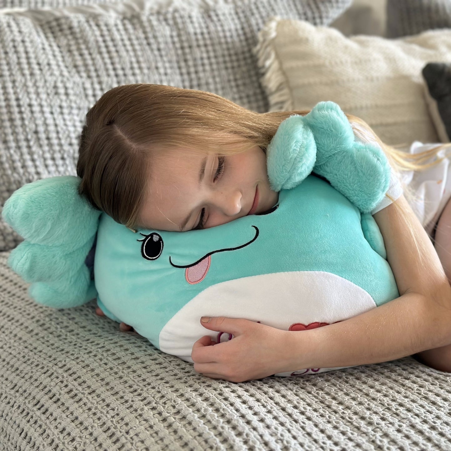 Big Ears Axolotl Plush Toy, Mint Green, 17.7 Inches