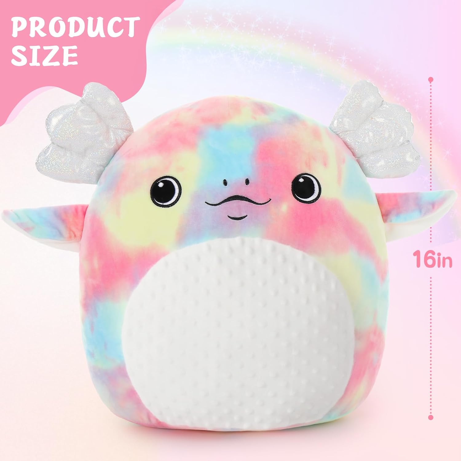 Axolotl Plush Toy Salamander Stuffed Toy, Colorful, 16 Inches