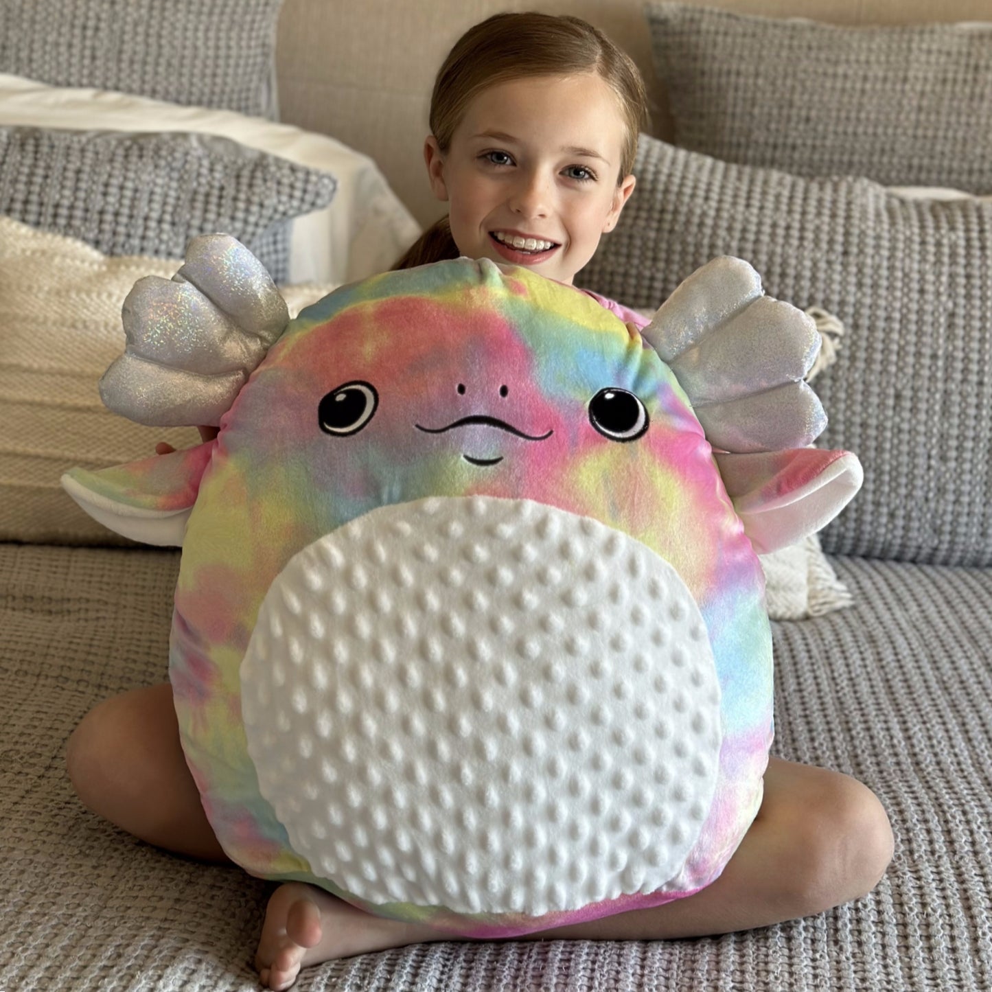 Axolotl Plush Toy Salamander Stuffed Toy, Colorful, 16 Inches
