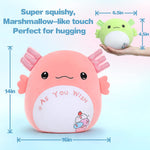 MorisMos Stuffed Animals - Baby Stuffed Animals with Their Mom - Cute Cartoon Axolotl Plush Pillow for Kids - Pink 18 Inches Decorative Throw Pillow - Axolotl Stuffed Animals Plush Toys - Free Shipping