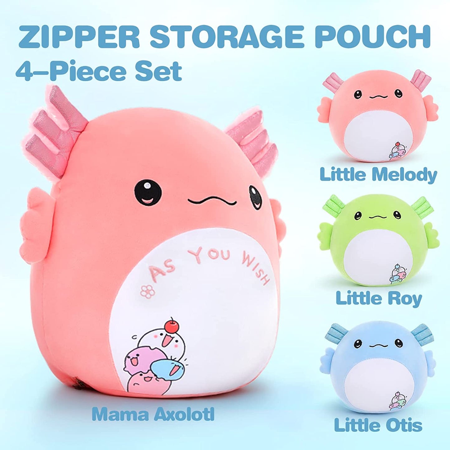 MorisMos Stuffed Animals - Baby Stuffed Animals with Their Mom - Cute Cartoon Axolotl Plush Pillow for Kids - Pink 18 Inches Decorative Throw Pillow - Axolotl Stuffed Animals Plush Toys - Free Shipping