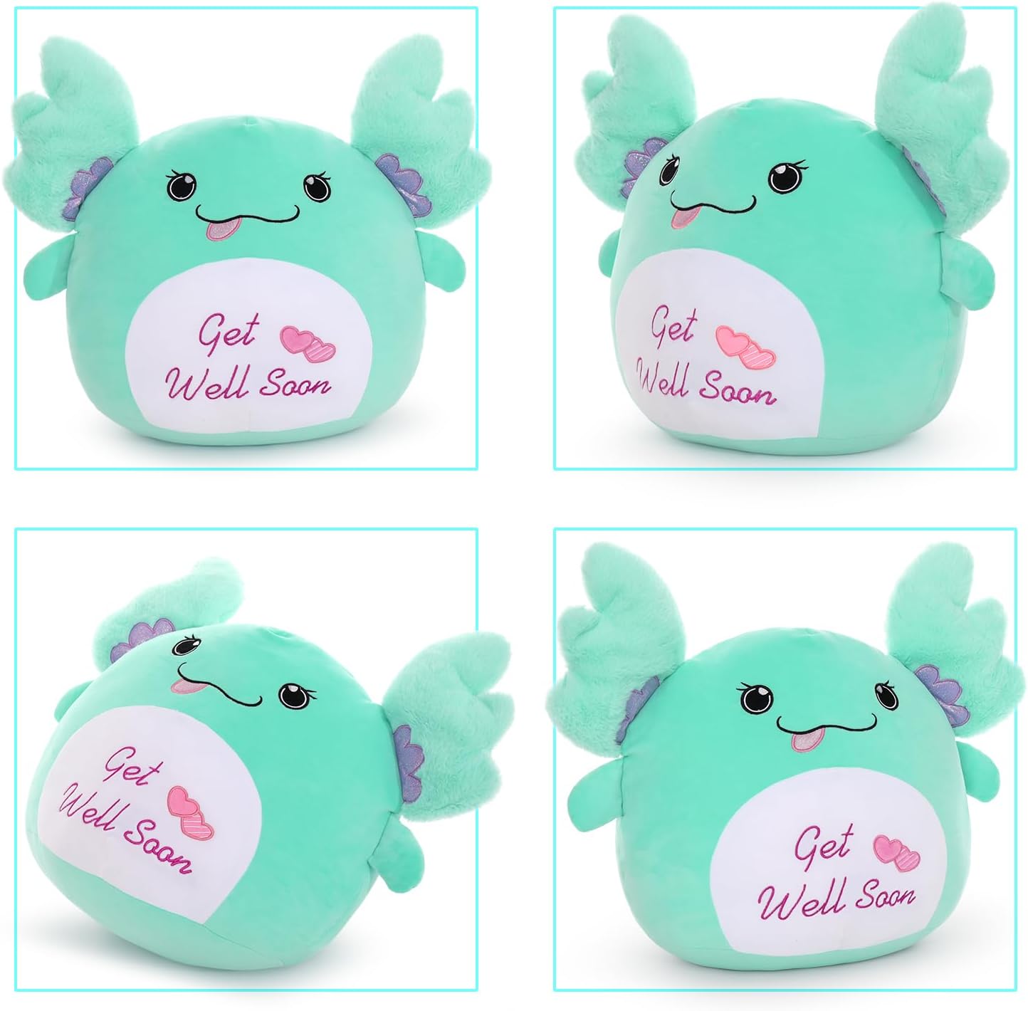 Big Ears Axolotl Plush Toy, Mint Green, 17.7 Inches