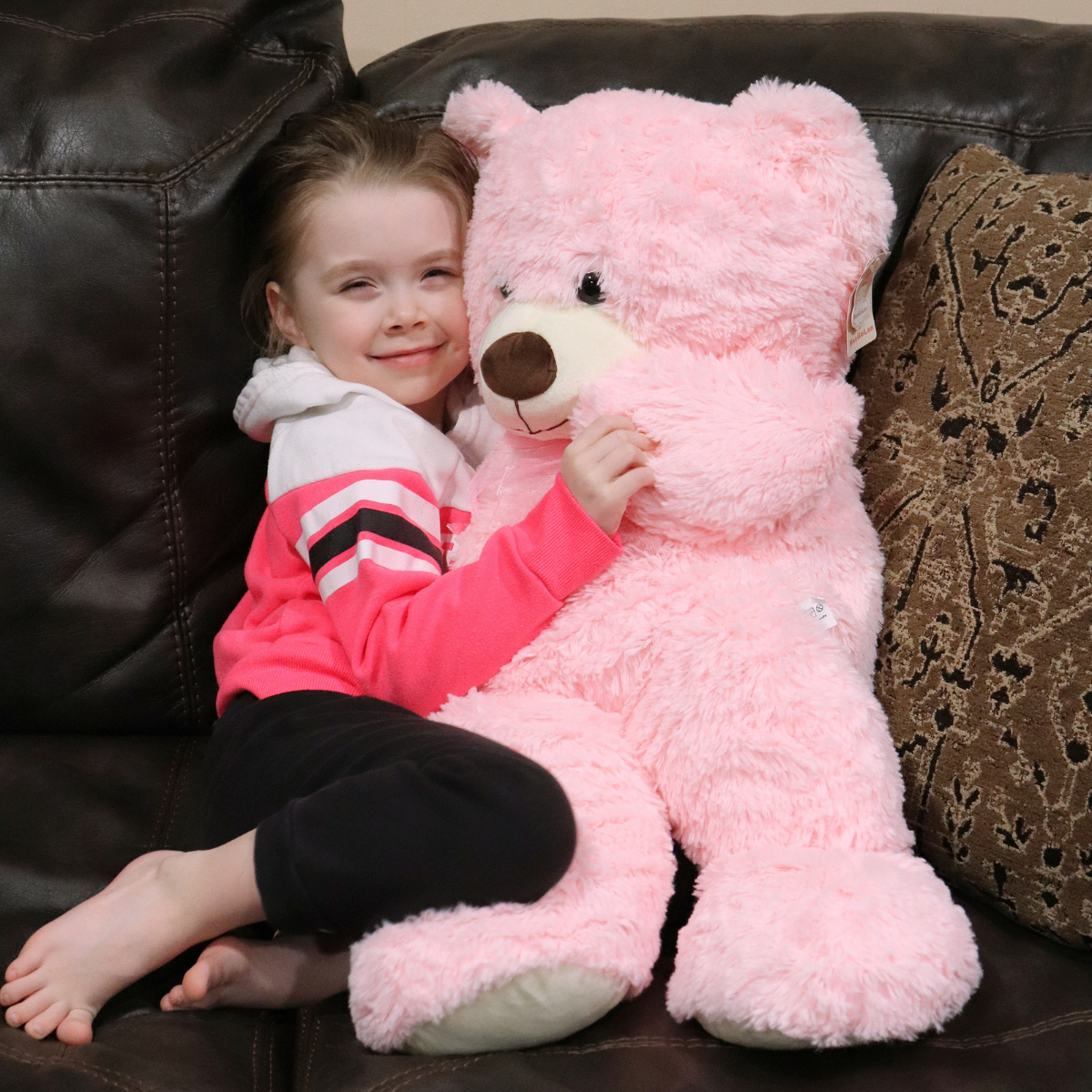 Giant Teddy Bear Plush Toy, Pink, 35.4/51 Inches - MorisMos Plush Toys