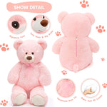 Giant Teddy Bear Plush Toy, Pink, 35.4/51 Inches - MorisMos Plush Toys