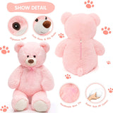 Giant Teddy Bear Plush Toy, Pink, 35.4/51 Inches - MorisMos Plush Toys