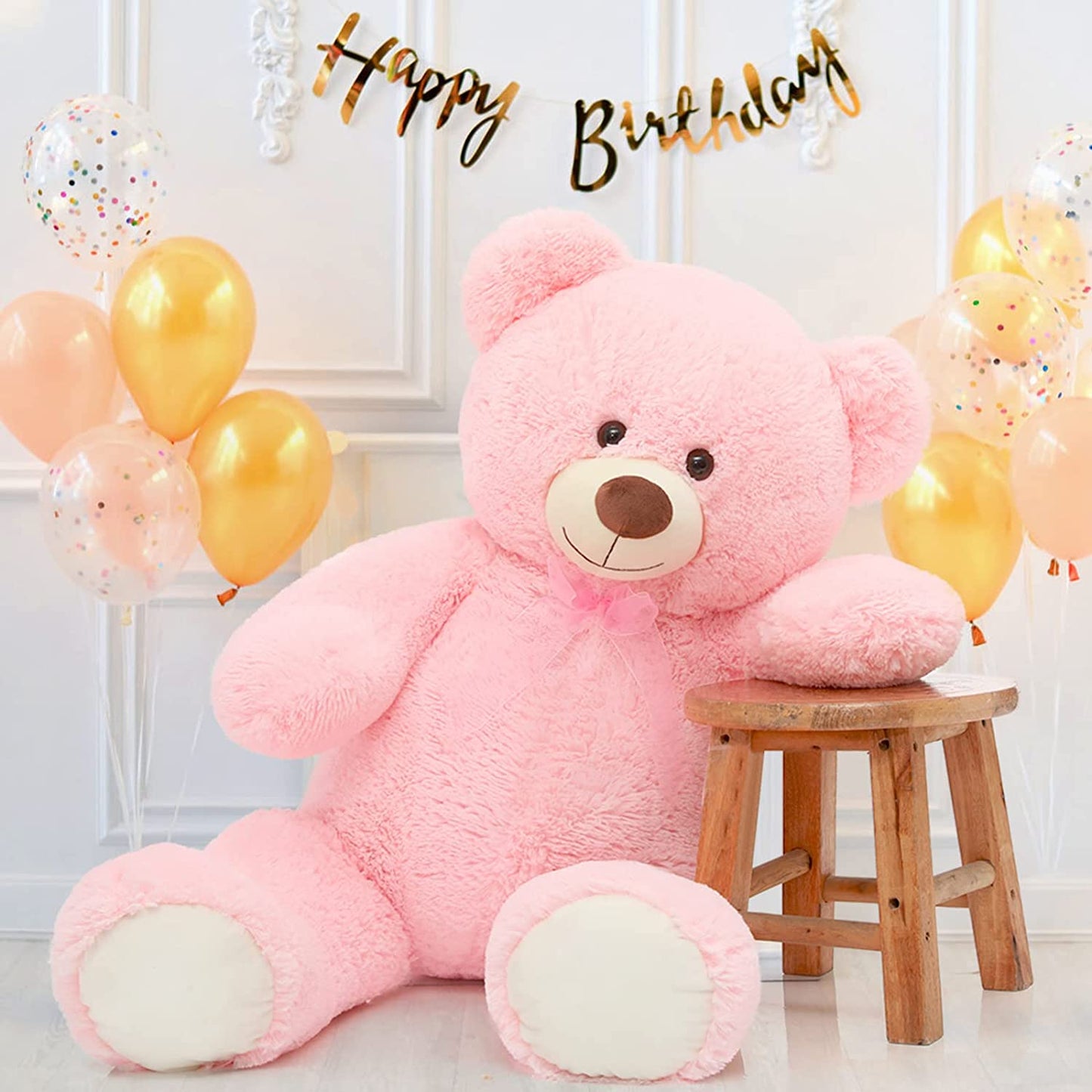 Giant Teddy Bear Plush Toy, Pink, 35.4/51 Inches - MorisMos Plush Toys