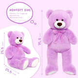 Giant Teddy Bear Plush Toy, purple, 35.4/51 Inches - MorisMos Plush Toys