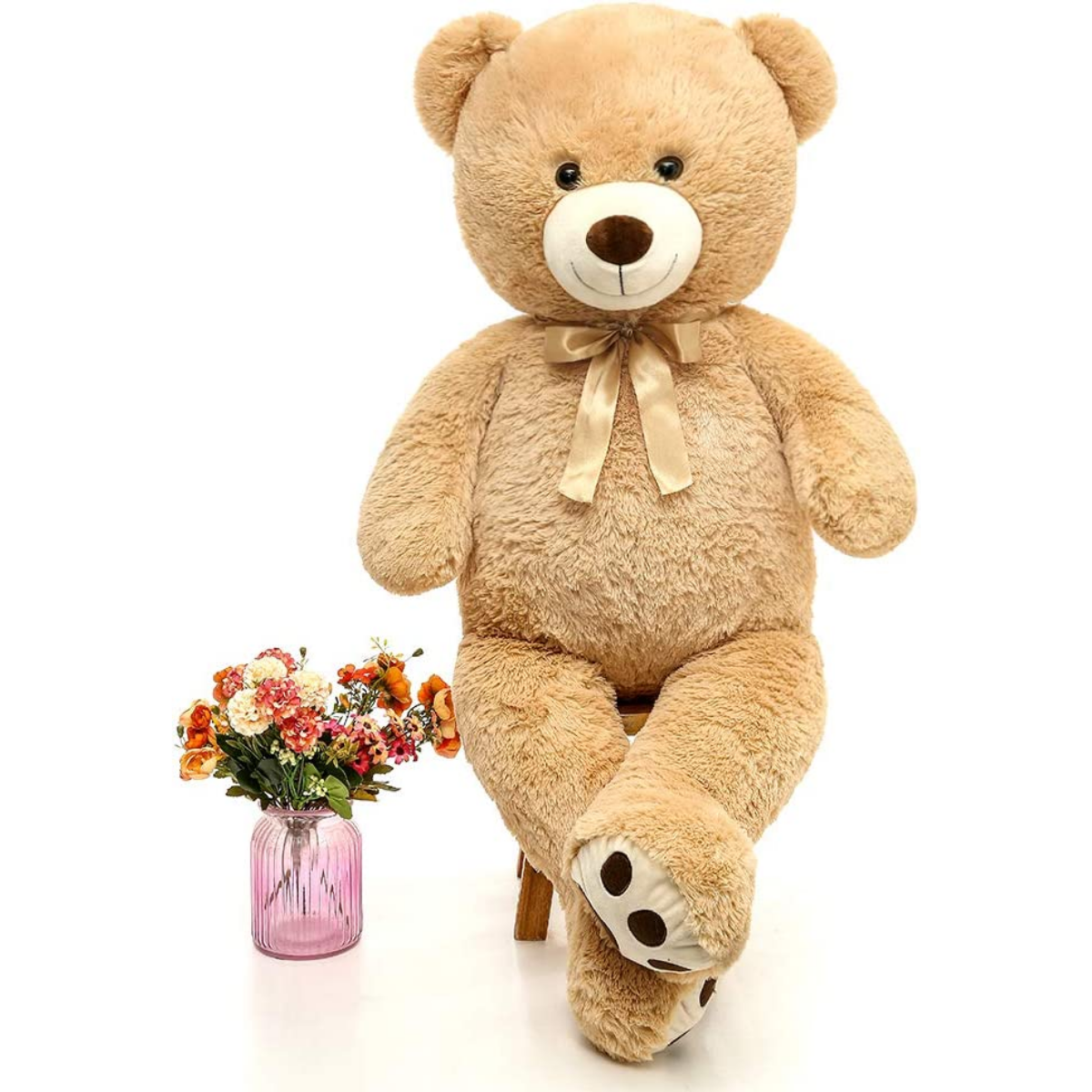 Big Teddy Bear Stuffed Animals - 39/51 Inches Brown Stuffed Teddy Bear Soft Plush Toys - Valentine's Day Gift for Girlfriend/Boyfriend - Fluffly Cuddly Plushy Fluffy Toy - Cute Teddy Bear Plush Pillows for Kids - Christmas/Birthday Gift for Children/Teens/Adults - Romantic Anniversary Gift for Wife/Husband - Birthday Gift for Friends - Teddy Bear Theme Baby Shower