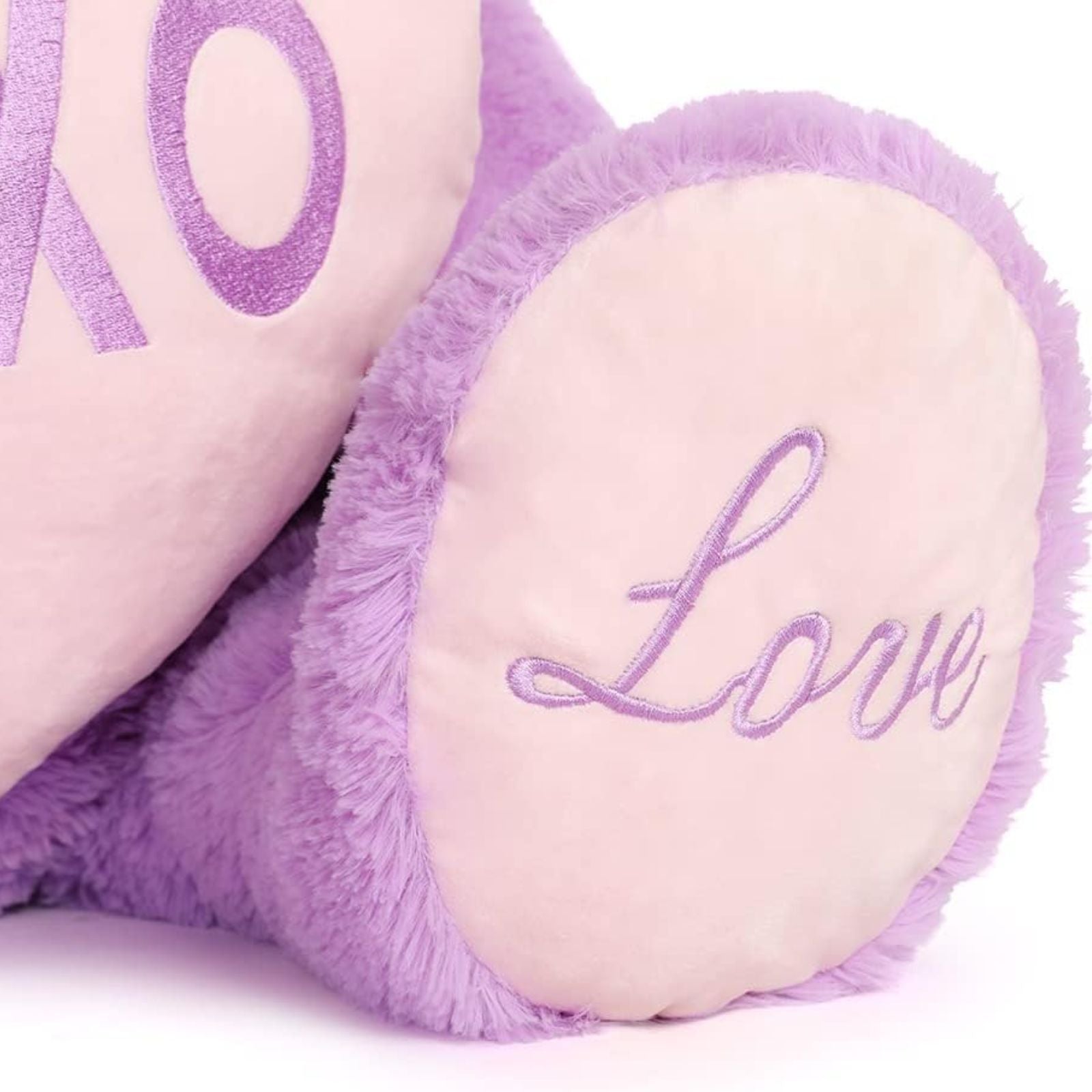 Big Teddy Bear with a Plush Heart, Lavender, 39 Inches