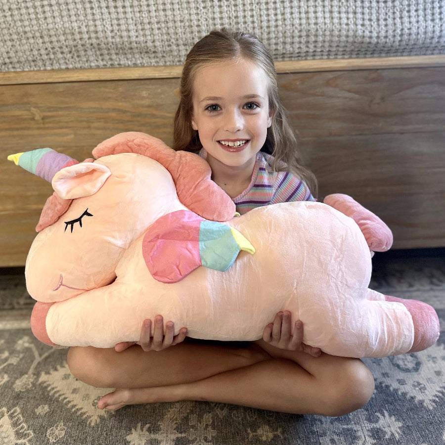 Unicorn Stuffed Toy, Pink/White, 19.6/31.5 Inches - MorisMos Plush Toys